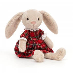 Jellycat Lottie Bunny Tartan 27cm x 7cm x 5cm Animals Beige | Deutschland 156-SBFVWA
