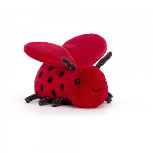 Jellycat Loulou Love Bug 6cm x 8cm x 13cm Animals Rot | Deutschland 125-CJZMLY
