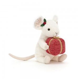 Jellycat Merry Mouse Present 18cm x 9cm x 7cm Animals Weiß | Deutschland 720-ESFDIU
