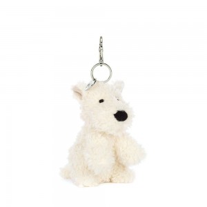 Jellycat Munro Scottie Dog 16cm x 6cm x 5cm Bag Charm Weiß | Deutschland 920-IOWFGR