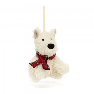 Jellycat Munro Scottie Dog Decoration 4.3in x 2.4in x 2.0in Animals Weiß | Deutschland 108-KUBQDS