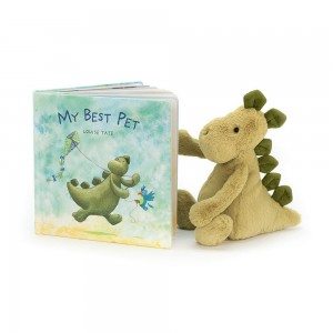 Jellycat My Best Pet Book and Bashful Dino Medium Discover Grün | Deutschland 657-INMYVG