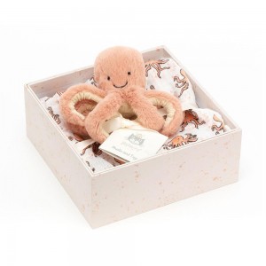 Jellycat Odell Octopus Gift Set 18cm x 18cm x 8cm Baby & Books Orange | Deutschland 287-ILWJBK