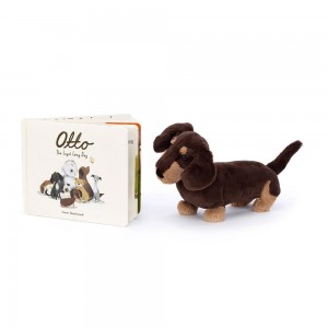 Jellycat Otto the Loyal Long Dog Book and Otto Sausage Dog Medium Discover Braun | Deutschland 489-OKSQYG