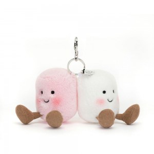 Jellycat Pair of Marshmallows 15cm x 11cm x 5cm Bag Charm Rosa | Deutschland 937-SYGKCH