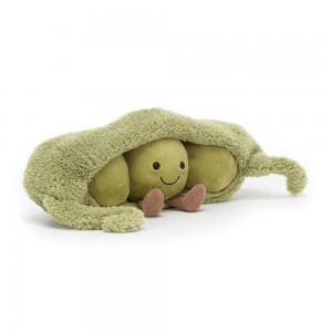 Jellycat Pea in a Pod 11cm x 26cm x 10cm Amuseables Grün | Deutschland 916-UQJFVZ