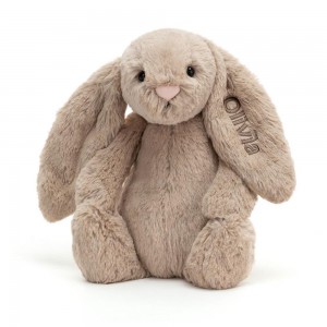 Jellycat Personalised Bashful Bunny Medium 31cm x 12cm x 9cm Baby & Books Beige | Deutschland 806-QSHPTC