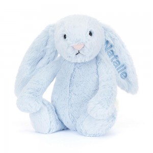 Jellycat Personalised Bashful Bunny Medium 31cm x 12cm x 9cm Baby & Books Blau | Deutschland 862-UMXZWV