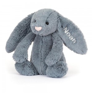 Jellycat Personalised Bashful Dusky Bunny Medium 31cm x 12cm x 9cm Discover Blau | Deutschland 172-NRCVST