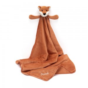 Jellycat Personalised Bashful Fox Cub Blankie 56cm x 70cm x 9cm Baby & Books Orange | Deutschland 139-PXBFVI