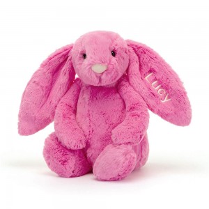 Jellycat Personalised Bashful Hot Bunny Medium 31cm x 12cm x 9cm Discover Rosa | Deutschland 456-CYBIXK
