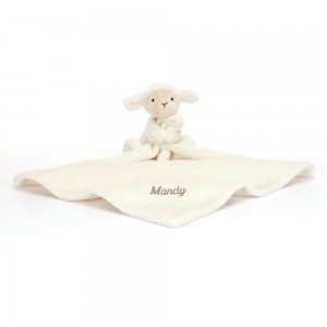 Jellycat Personalised Bashful Lamb Soother 15cm x 34cm x 34cm Baby & Books Weiß | Deutschland 280-KSUTRE