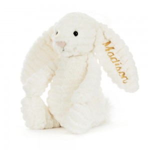 Jellycat Personalised Bashful Luxe Bunny Nimbus 31cm x 12cm x 9cm Discover Weiß | Deutschland 108-TKOUCV