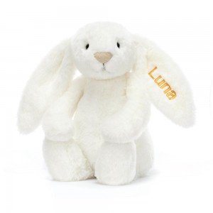 Jellycat Personalised Bashful Luxe Bunny Luna Medium 51cm x 21cm x 12cm Discover Weiß | Deutschland 312-ZWIYFO