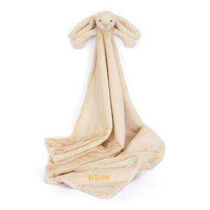 Jellycat Personalised Bashful Luxe Bunny Willow Blankie 56cm x 70cm x 9cm Baby & Books Beige | Deutschland 450-QJXMWV