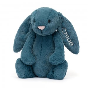 Jellycat Personalised Bashful Mineral Bunny Medium 31cm x 12cm x 9cm Discover Blau | Deutschland 510-YRACIH