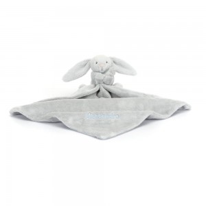 Jellycat Personalised Bashful Silver Bunny Soother 15cm x 34cm x 34cm Baby & Books Grau | Deutschland 743-EJODTY