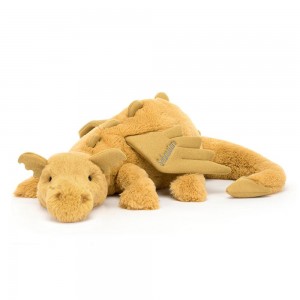 Jellycat Personalised Golden Dragon Huge 19cm x 20cm x 66cm Discover Gelb | Deutschland 152-VDZGOP