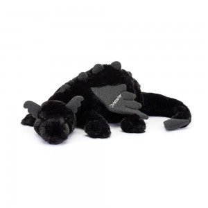 Jellycat Personalised Onyx Dragon Huge 19cm x 20cm x 66cm Discover Schwarz | Deutschland 765-DFSHRT