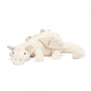 Jellycat Personalised Snow Dragon Huge 19cm x 20cm x 66cm Discover Weiß | Deutschland 261-QFBTNR