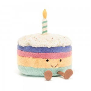 Jellycat Rainbow Birthday Cake 26cm x 21cm x 21cm Amuseables Blau | Deutschland 219-IYCNTM