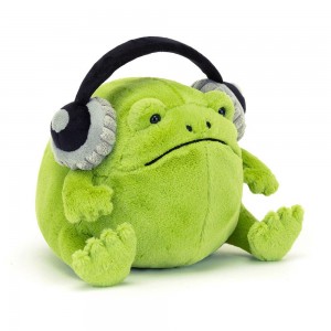 Jellycat Ricky Rain Frog Headphones 15cm x 16cm x 18cm Animals Grün | Deutschland 834-IDFRLM
