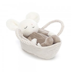 Jellycat Rock-a-Bye Mouse 12cm x 9cm x 20cm Animals Weiß | Deutschland 617-VHGAYU