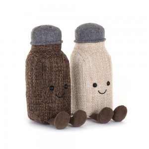 Jellycat Rocksy Salt & Miller Pepper 18cm x 12cm x 6cm Amuseables Beige | Deutschland 837-EGOIAN