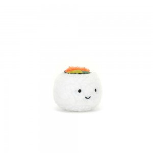 Jellycat Sassy Sushi Uramaki 4cm x 5cm x 5cm Amuseables Weiß | Deutschland 570-LSMHBQ