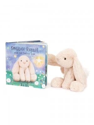 Jellycat Smudge Rabbit and the Falling Star Book and Smudge Rabbit Medium Discover Beige | Deutschland 803-BJPQYO