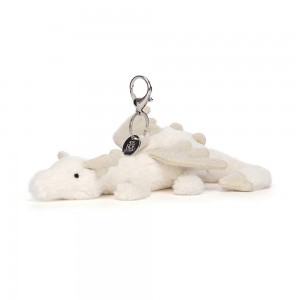 Jellycat Snow Dragon 12cm x 8cm x 22cm Bag Charm Weiß | Deutschland 835-CSGLZO