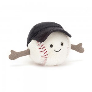 Jellycat Sports Baseball 10cm x 10cm x 10cm Amuseables Weiß | Deutschland 154-GVXIKY