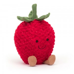 Jellycat Strawberry 20cm x 13cm x 9cm Amuseables Rot | Deutschland 583-PJLQYF