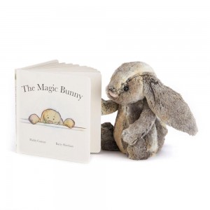 Jellycat The Magic Bunny Book and Bashful Cottontail Bunny Medium Discover Braun | Deutschland 861-AHFSGE