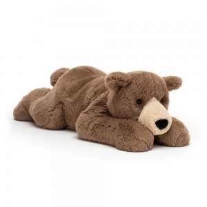 Jellycat Woody Bear Lying 18cm x 19cm x 47cm Animals Braun | Deutschland 160-RYVZFG