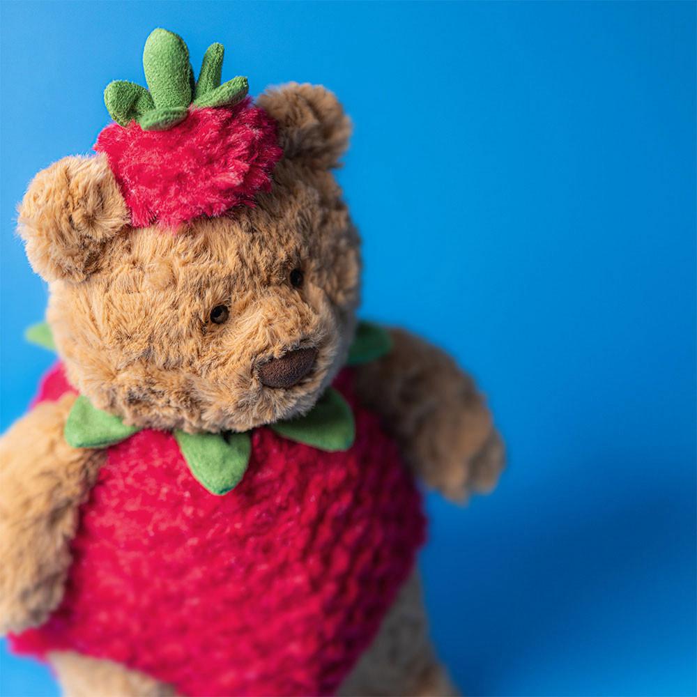Jellycat Bartholomew Bear Strawberry 26cm x 12cm x 8cm Animals Braun | Deutschland  695-ZSJPMD