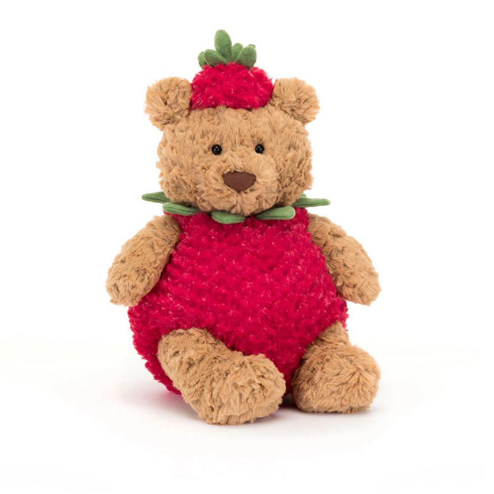 Jellycat Bartholomew Bear Strawberry 26cm x 12cm x 8cm Animals Braun | Deutschland  695-ZSJPMD