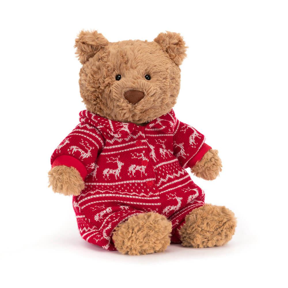 Jellycat Bartholomew Bear Winter Pyjamas 26cm x 12cm x 8cm Animals Braun | Deutschland  412-SLNXMA