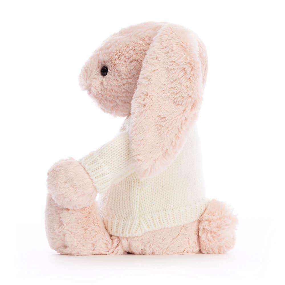 Jellycat Bashful Blush Bunny with Personalised Cream Jumper 31cm x 12cm x 9cm Baby & Books Rosa | Deutschland  673-RVFCSD