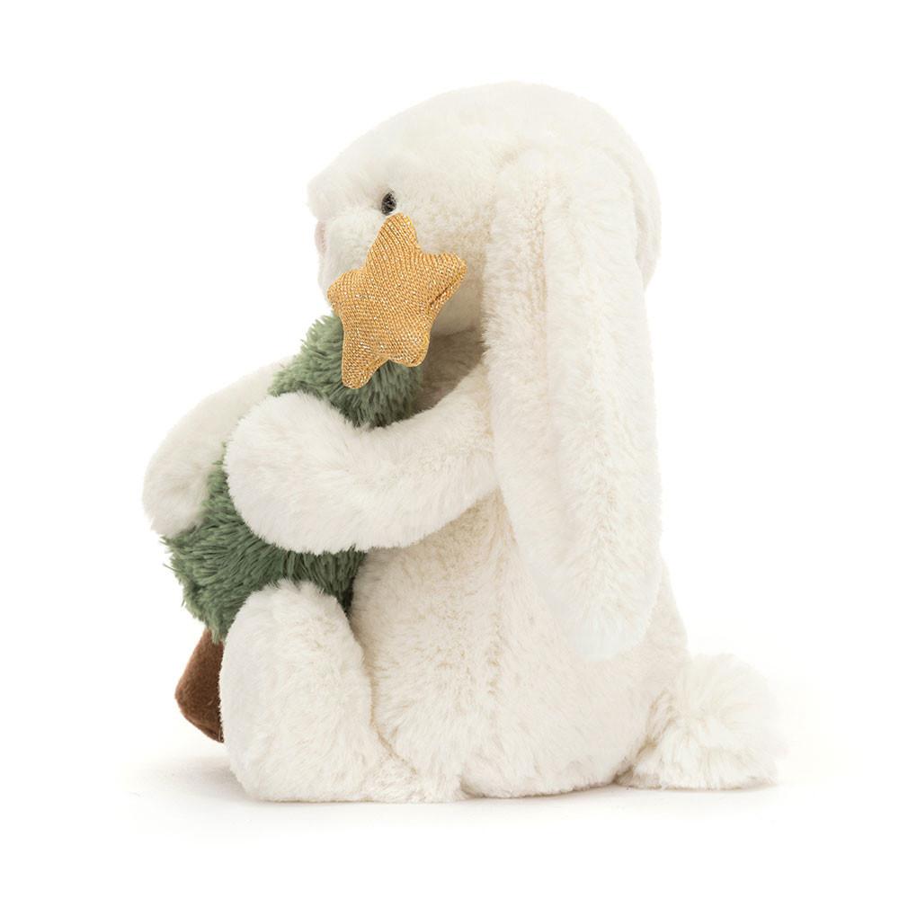 Jellycat Bashful Bunny with Christmas Tree 7.1in x 3.5in x 3.1in Animals Weiß | Deutschland  619-NUIXWR