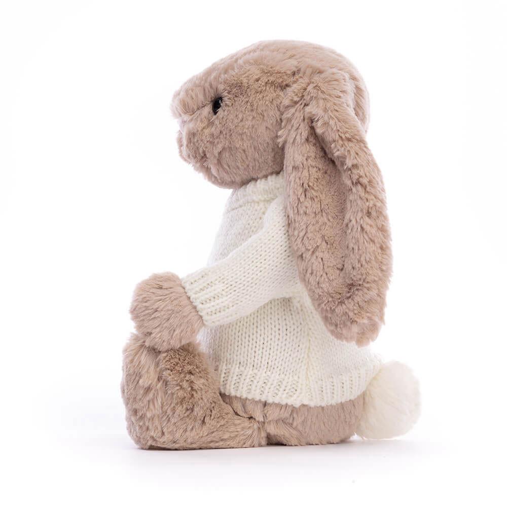 Jellycat Bashful Bunny with Personalised Cream Jumper 31cm x 12cm x 9cm Baby & Books Beige | Deutschland  609-OLDZBS
