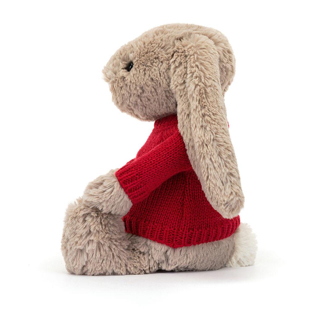 Jellycat Bashful Bunny with Personalised Jumper 31cm x 12cm x 9cm Baby & Books Beige | Deutschland  238-EOGUXY