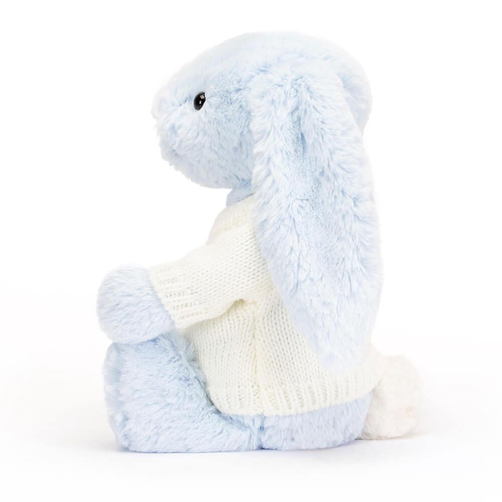 Jellycat Bashful Bunny with Personalised Cream Jumper 31cm x 12cm x 9cm Baby & Books Blau | Deutschland  326-TPHSXW