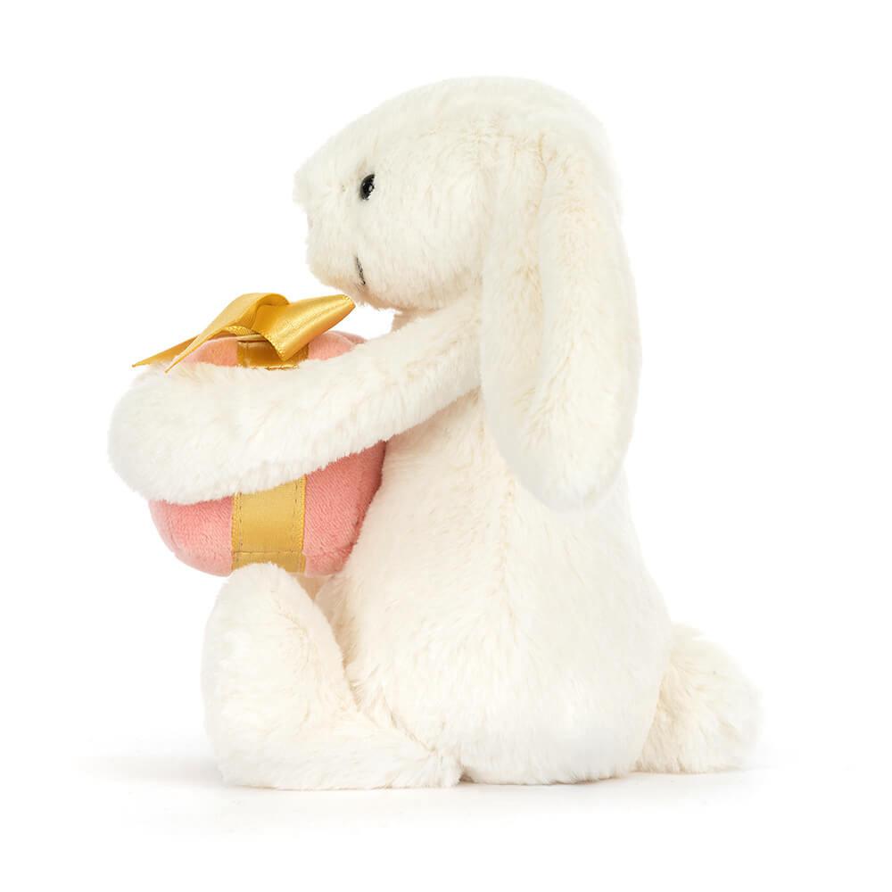 Jellycat Bashful Bunny with Present 18cm x 9cm x 8cm Animals Weiß | Deutschland  021-HSNUOQ
