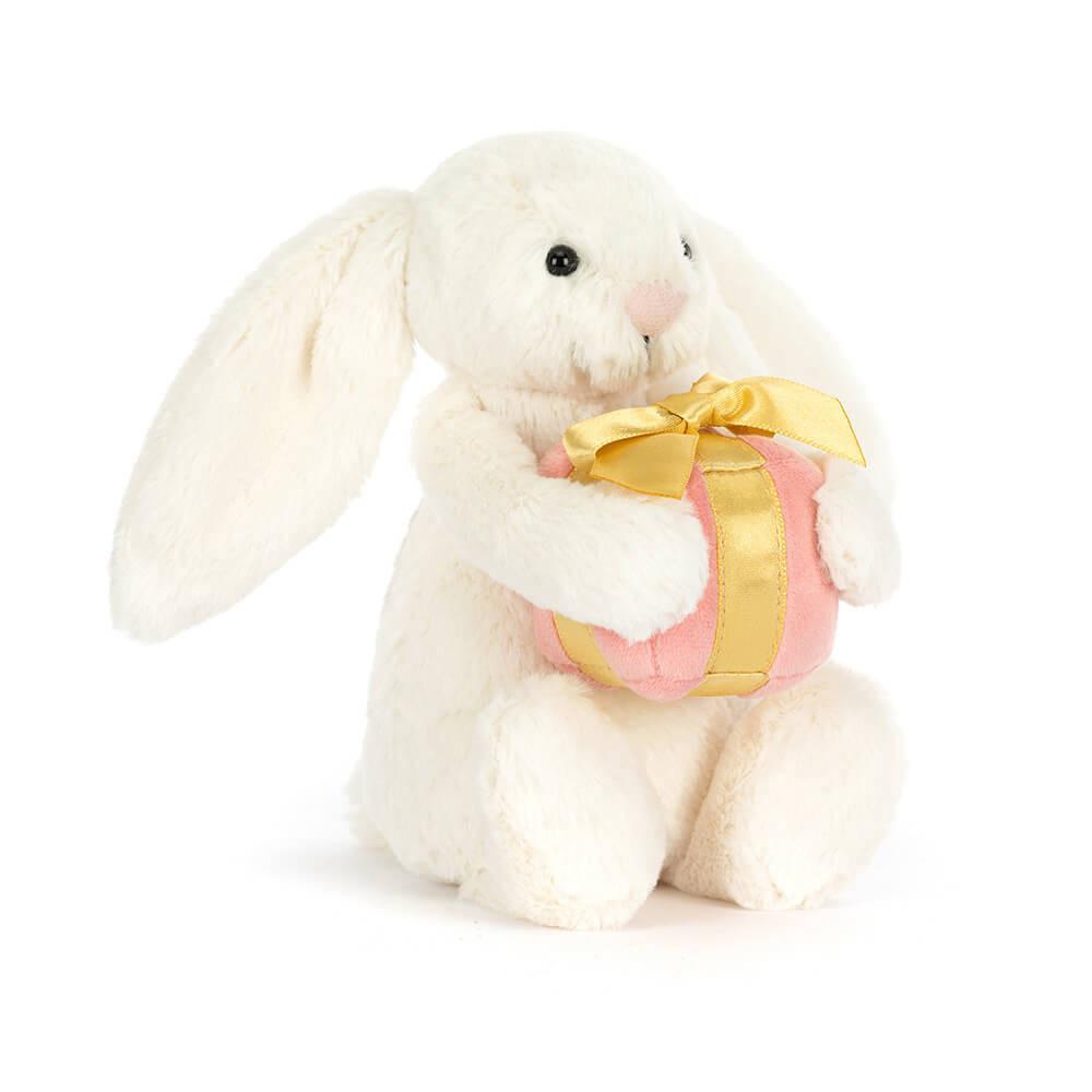 Jellycat Bashful Bunny with Present 18cm x 9cm x 8cm Animals Weiß | Deutschland  021-HSNUOQ
