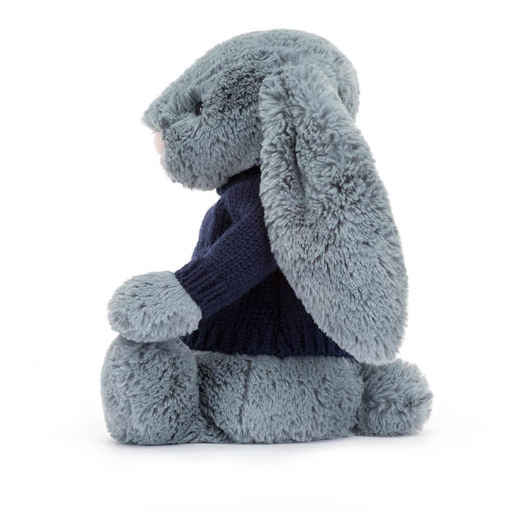 Jellycat Bashful Dusky Bunny with Personalised Navy Jumper 31cm x 12cm x 9cm Discover Blau | Deutschland  198-XPOLRB