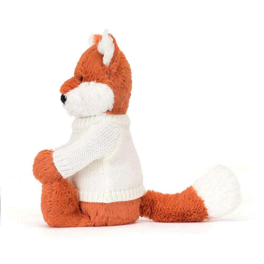 Jellycat Bashful Fox Cub with Personalised Cream Jumper 31cm x 12cm x 9cm Discover Orange | Deutschland  935-TVDCAM
