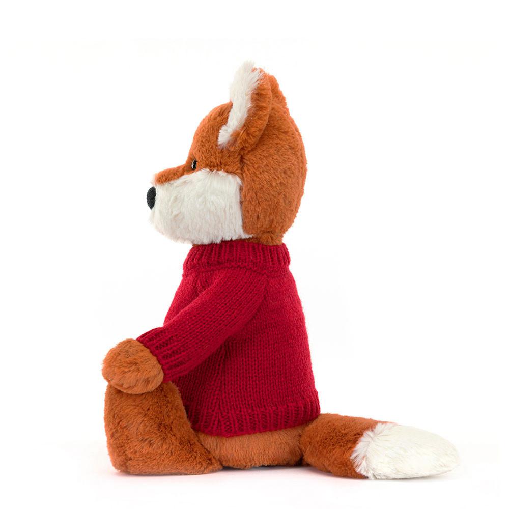 Jellycat Bashful Fox Cub with Personalised Jumper 31cm x 12cm x 9cm Discover Orange | Deutschland  346-JDRIOG