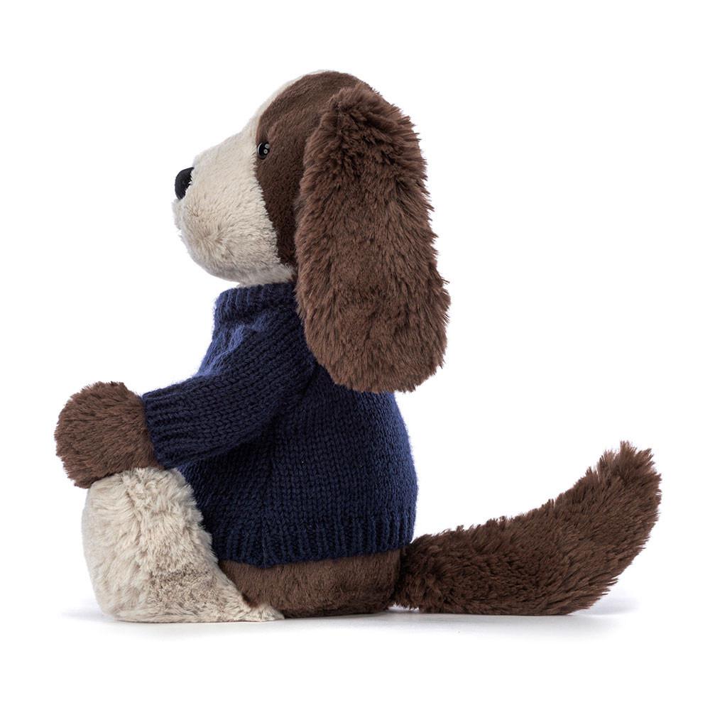 Jellycat Bashful Fudge Puppy with Personalised Navy Jumper 31cm x 12cm x 9cm Discover Braun | Deutschland  356-VBYHFM