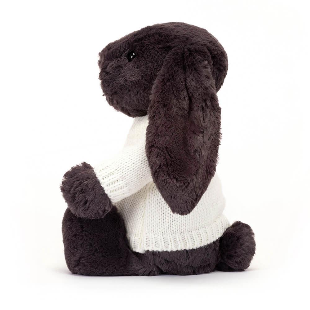 Jellycat Bashful Inky Bunny with Personalised Cream Jumper 31cm x 12cm x 9cm Discover Schwarz | Deutschland  745-QNMEXR